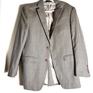 Vintage Ralph Lauren Grey Wool Silk Blazer | Classic Tailored Jacket